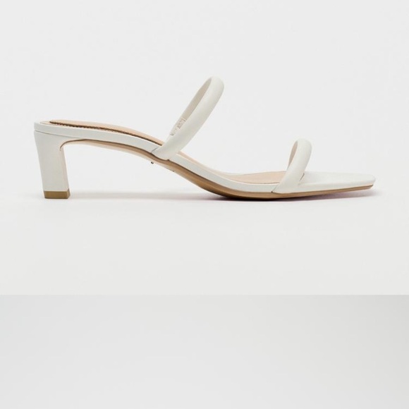 Zara HEELED TUBULAR STRAP LEATHER SANDALS size 6 - Picture 2 of 8